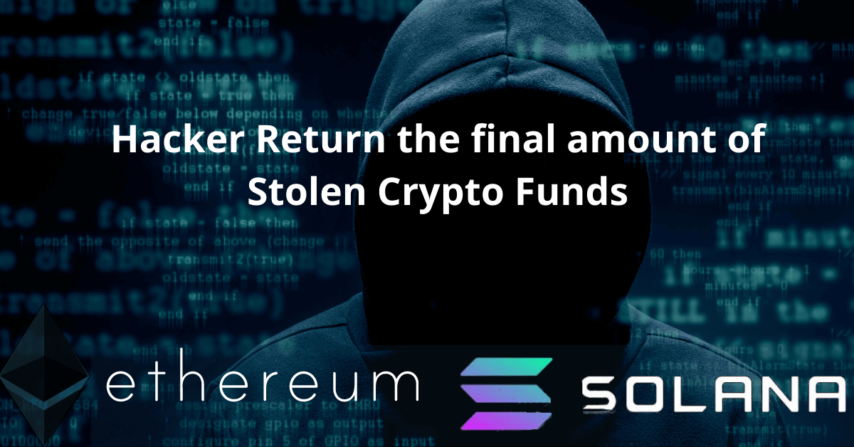Hacker Return the final amount of Stolen Crypto Funds- The Coin Leaks