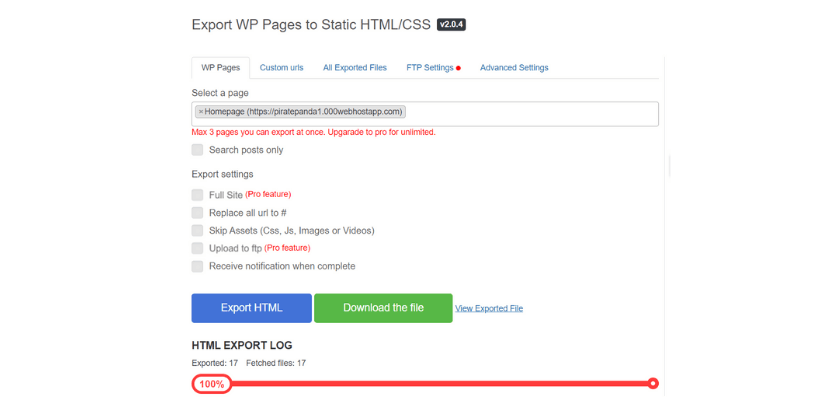 Convert static to html website