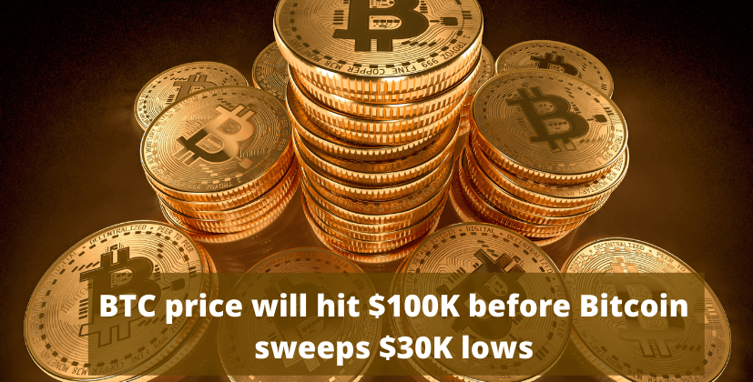 BTC price will hit $100K before Bitcoin sweeps $30K lows- The Coin Leaks